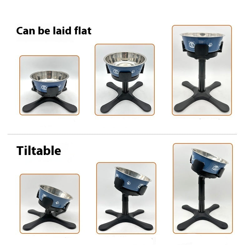 Adjustable Height Anti Tumble Pet Bowl Bracket Stand