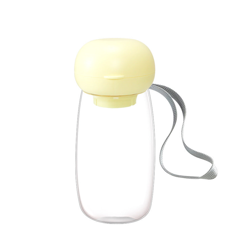 Portable Outdoor Travel Pet Water Bottle Drinking Cup Feeding Bowl With Lanyard