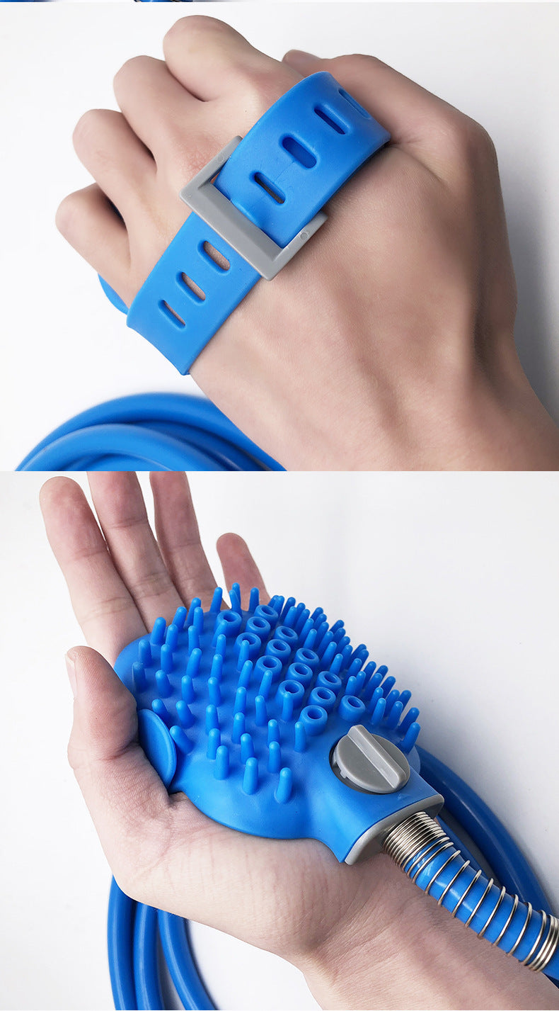 Pet Bathing Glove With Silicone Nozzle And Massage Shower Brush