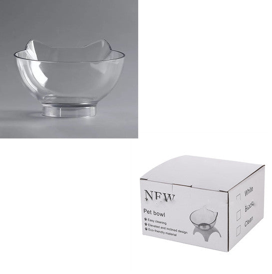 Non Slip Double Pet Bowl Raised Stand Cervical Protection Transparent Feeder