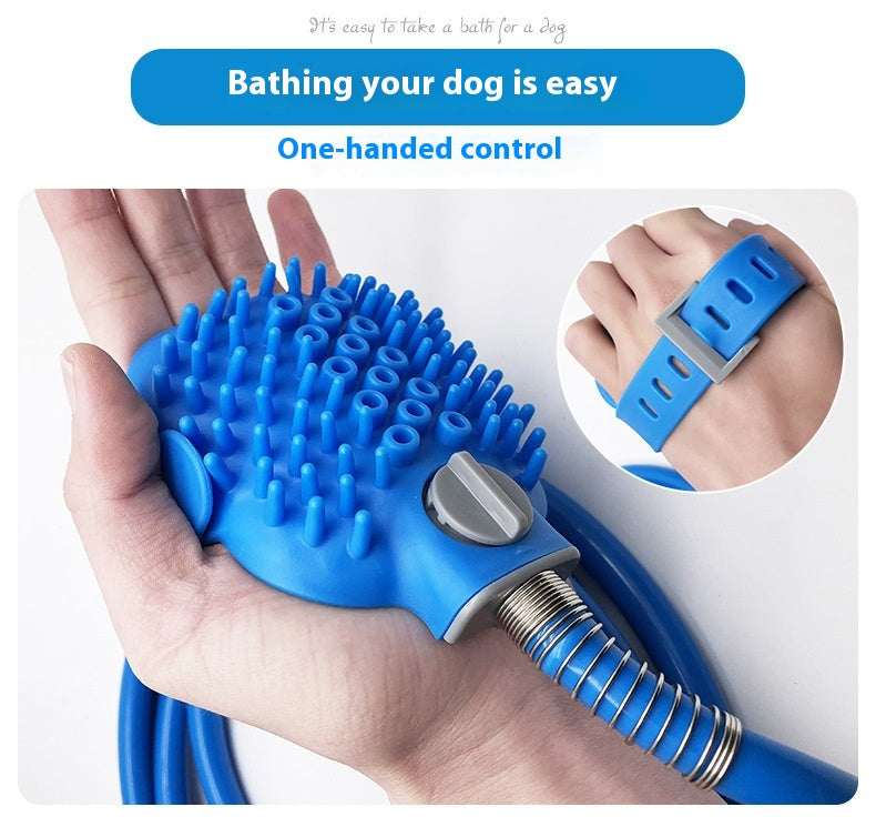 Pet Bathing Glove With Silicone Nozzle And Massage Shower Brush