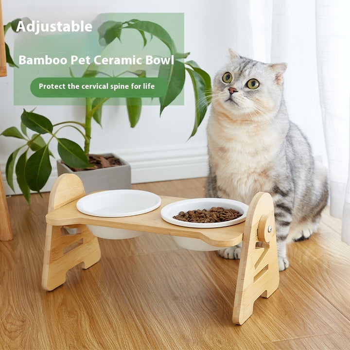 Oblique Mouth Pet Cervical Spine Protection Drinking Bowl