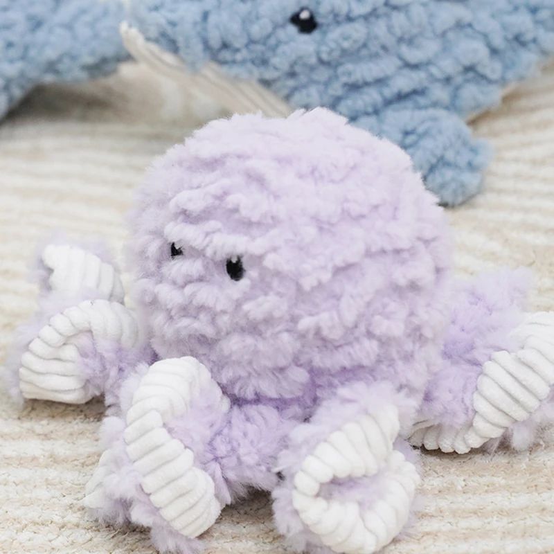 Plush Animal Shape Bite Resistant Squeaky Corduroy Pet Toy Training Accessory