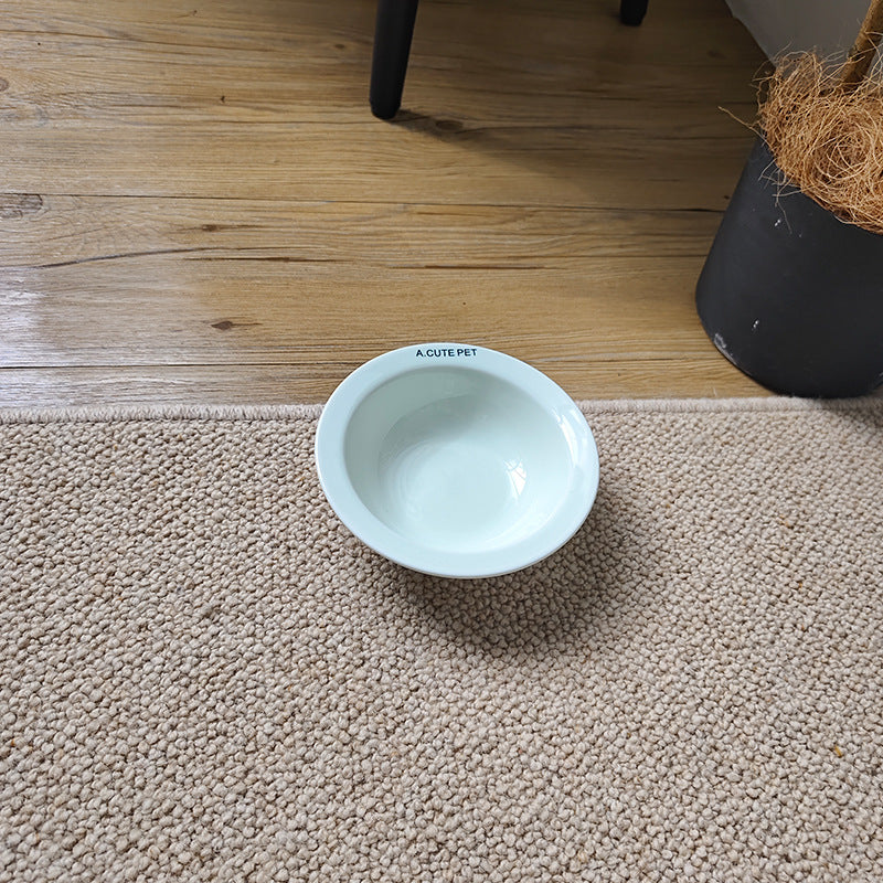 Ceramic Anti-Tumble Raised Pet Food And Water Double Bowl Stand