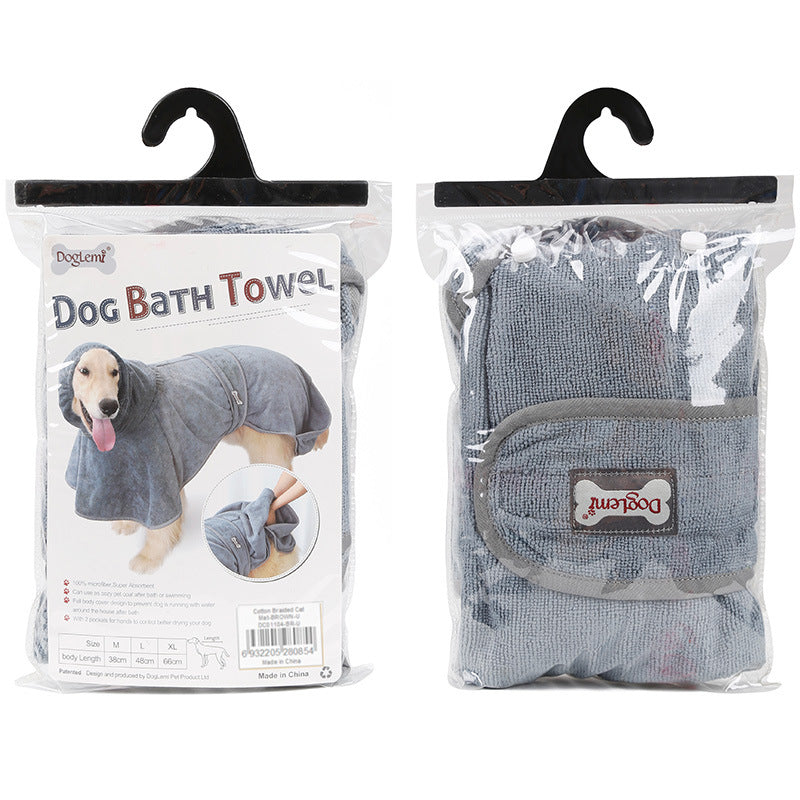 Highly Absorbent Cotton Pet Bathrobe Towel For Quick Drying