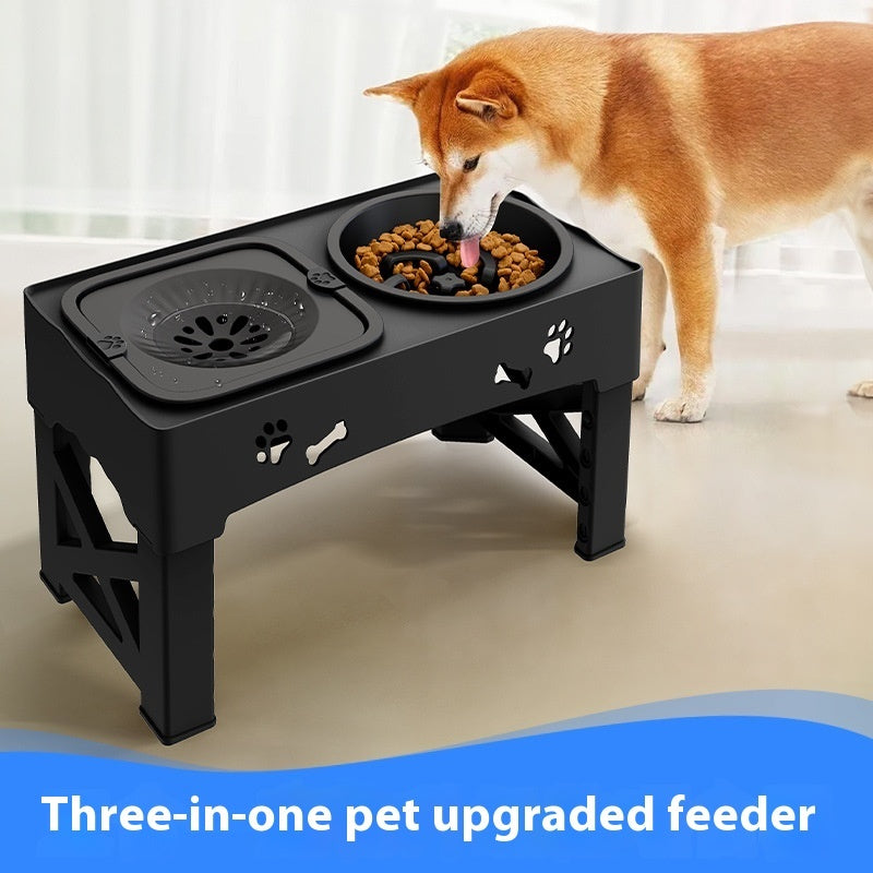 Pet Stainless Steel Feeder Double Bowl Integrated Lifting Bowl