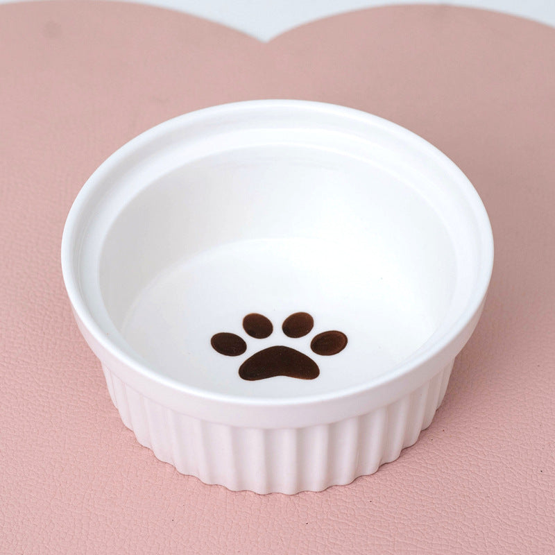 Bowl Ceramic Double Bowl Water Bowl Tall Diagonal Pet Bowl supplies