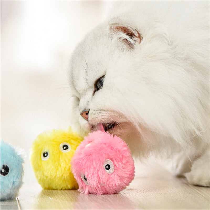 Kitty Calling Light Emitting Teasing Ball Catnip Sound Long Lasting Molar Pet Toy