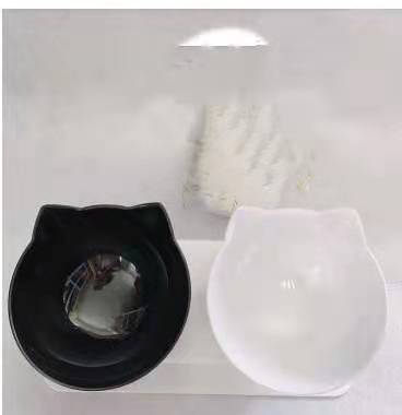 Non Slip Double Pet Bowl Raised Stand Cervical Protection Transparent Feeder