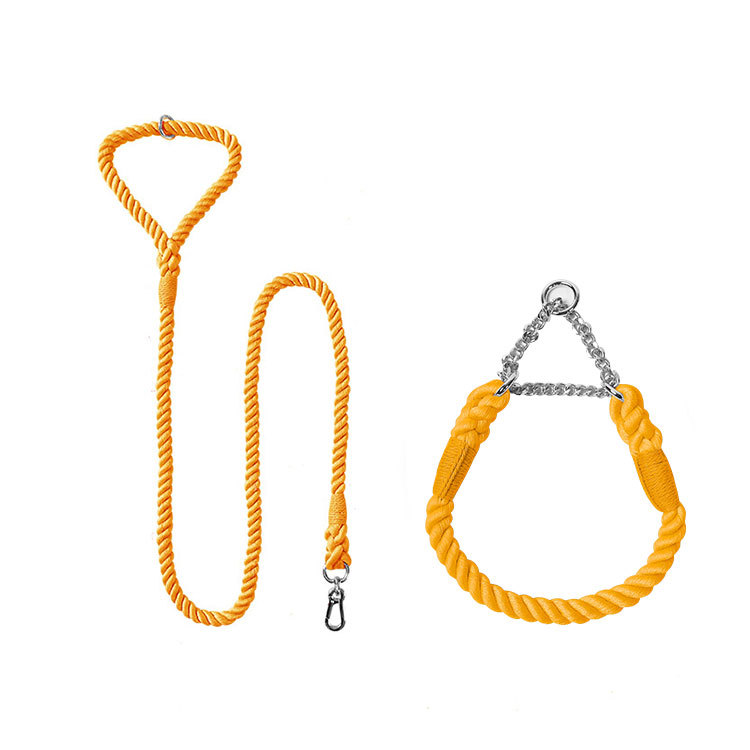 Woven Cotton Pet Leash And Collar Set For Comfortable Walking Control