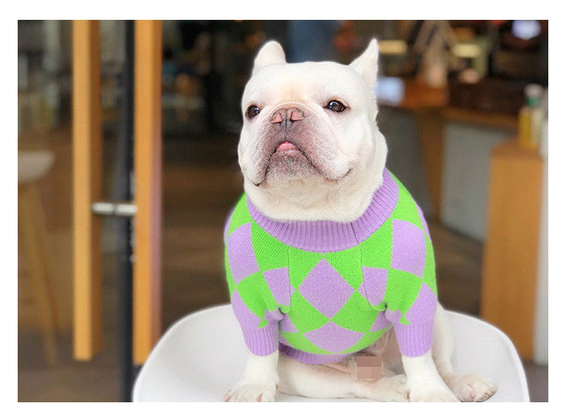 Plaid Pet Sweater For Comfortable Everyday Wear