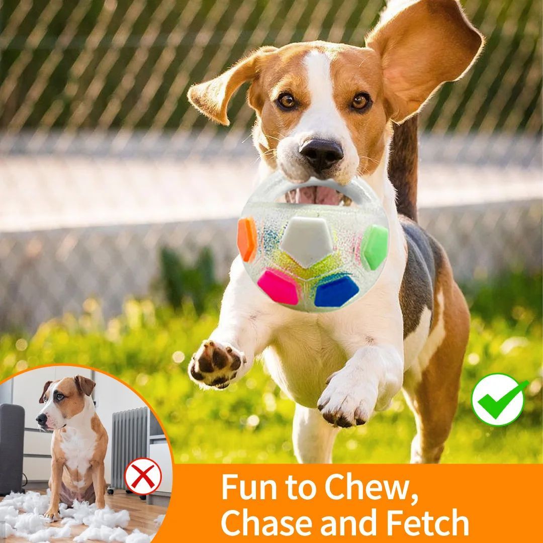 New Football Tennis Ball Shape Pet Toy Durable Teething Relief Outdoor Training Squeaky Toy