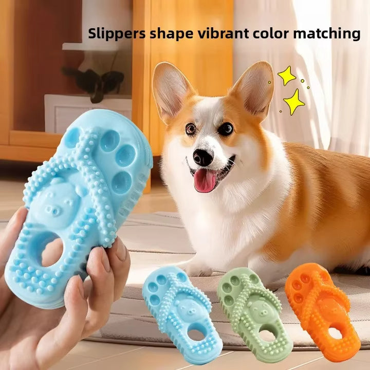 Durable Pet Chewing Slipper Toy Teething Rubber Dental Health Toy