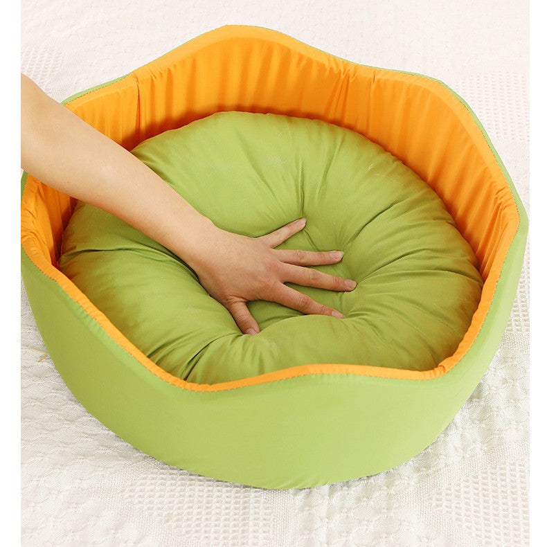 Ice Silk Breathable Nest Pet Bed Cooling Soft Indoor Sleeping