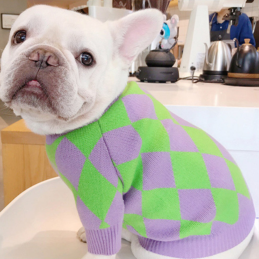 Plaid Pet Sweater For Comfortable Everyday Wear