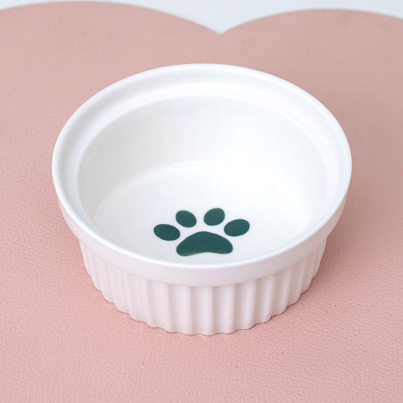 Bowl Ceramic Double Bowl Water Bowl Tall Diagonal Pet Bowl supplies