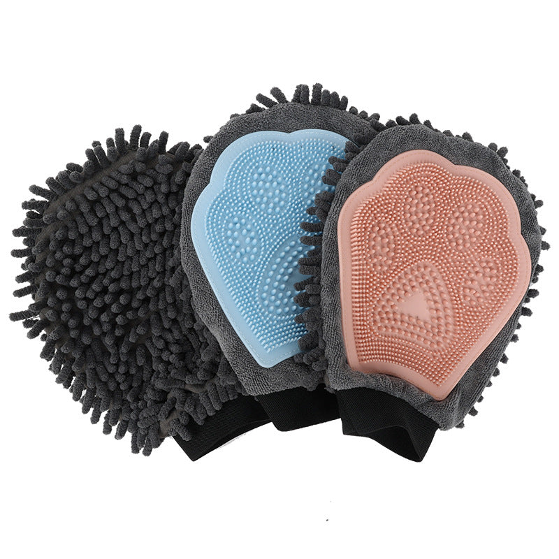2-In-1 Pet Bathing Grooming Glove For Brushing And Massage Use